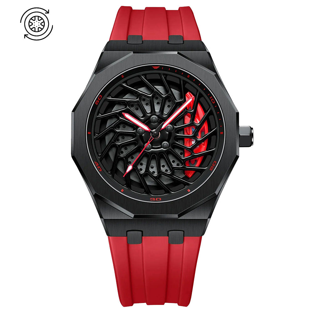 Bayer i8 Gyro Polygon Red Caliber/Red Rubber Strap