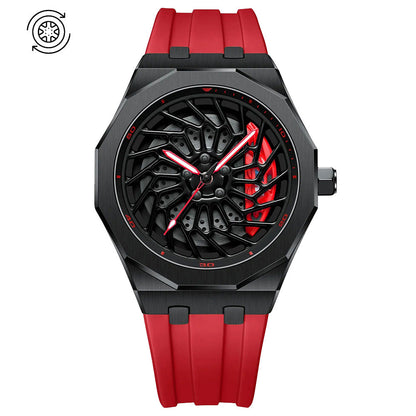 Bayer i8 Gyro Polygon Red Caliber/Red Rubber Strap