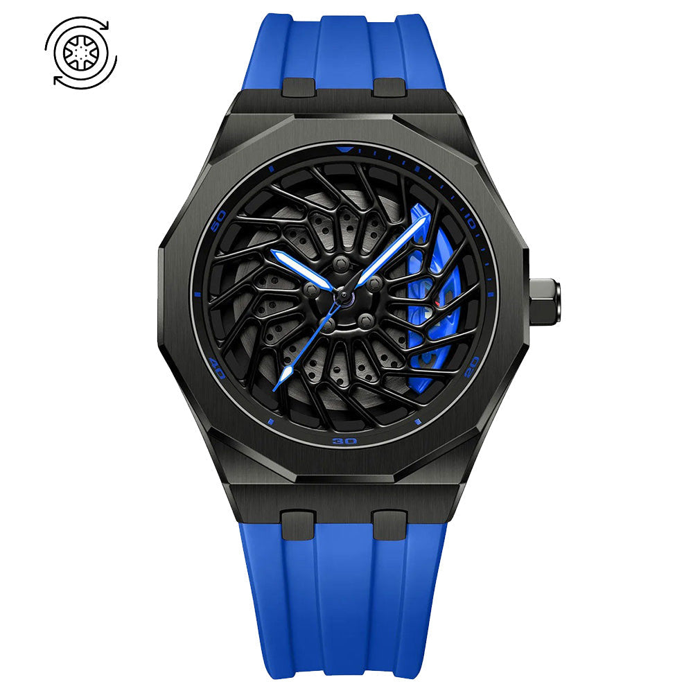 Bayer i8 Gyro Polygon Blue Caliber/Blue Rubber Strap
