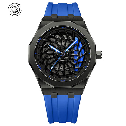 Bayer i8 Gyro Polygon Blue Caliber/Blue Rubber Strap