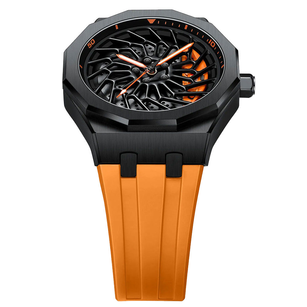 Bayer i8 Gyro Polygon Orange Caliber/Orange Rubber Strap