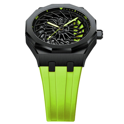 Bayer i8 Gyro Polygon Green Caliber/Green Rubber Strap