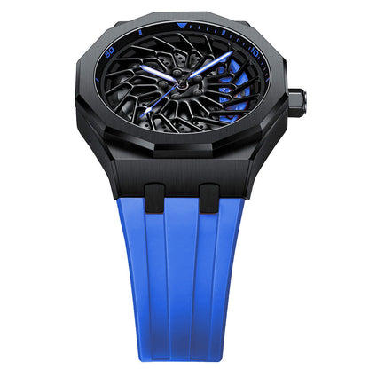 Bayer i8 Gyro Polygon Blue Caliber/Blue Rubber Strap
