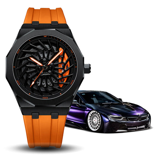 Bayer i8 Gyro Polygon Orange Caliber/Orange Rubber Strap