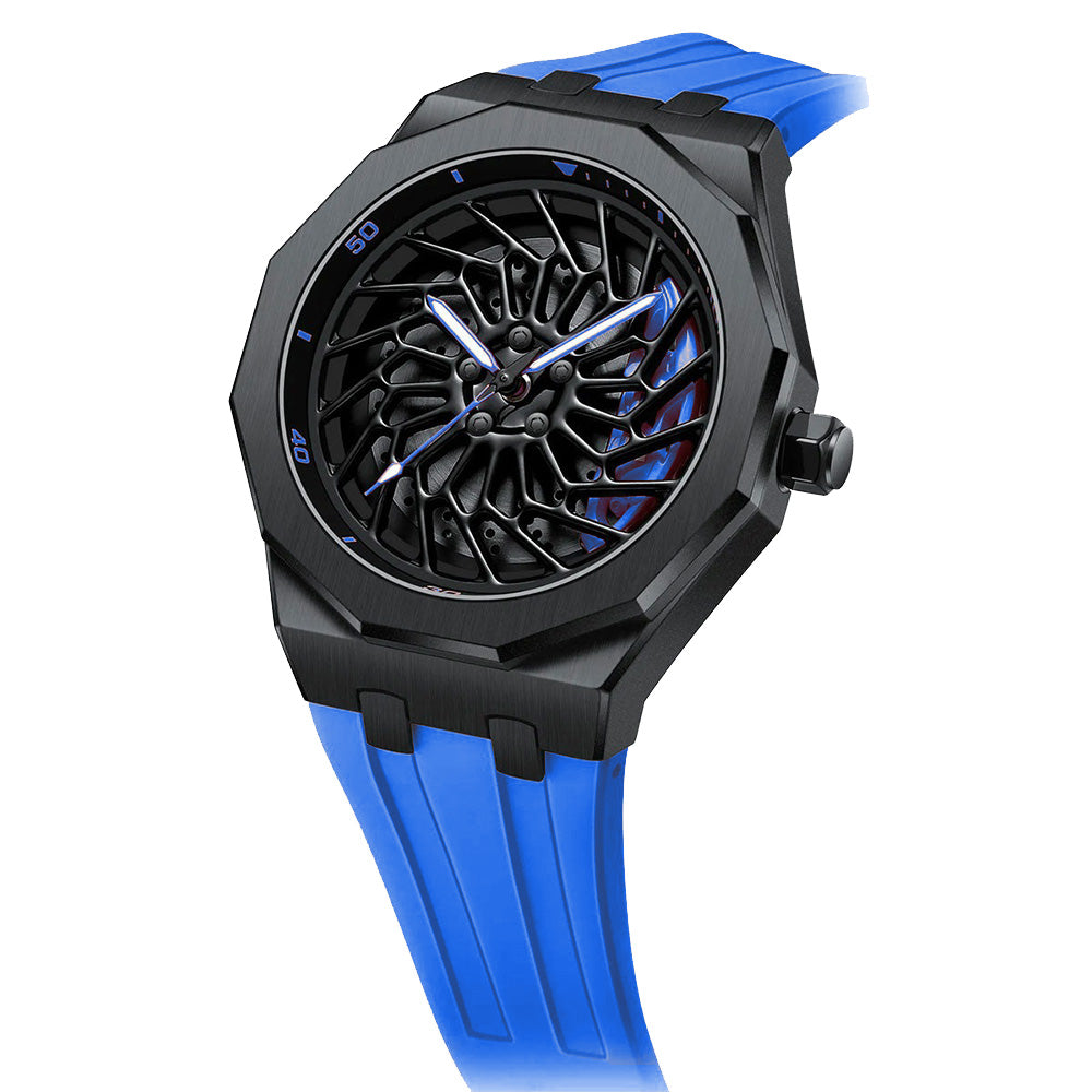 Bayer i8 Gyro Polygon Blue Caliber/Blue Rubber Strap