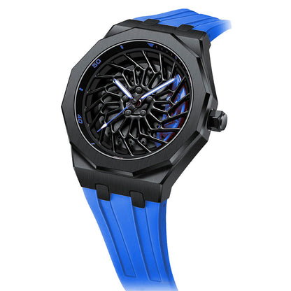 Bayer i8 Gyro Polygon Blue Caliber/Blue Rubber Strap