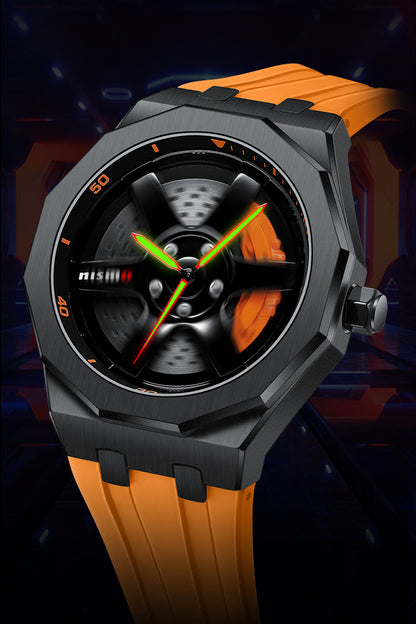 Nismo GTR Gyro Polygon Orange Rubber Strap