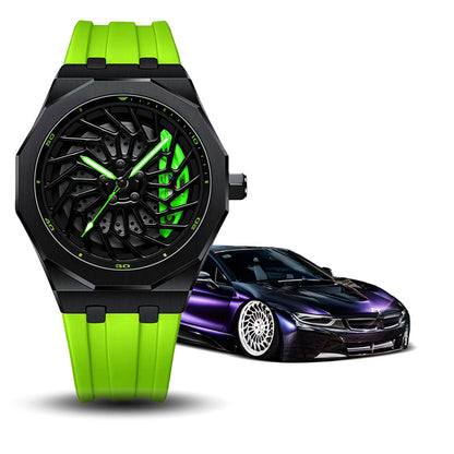 Bayer i8 Gyro Polygon Green Caliber/Green Rubber Strap