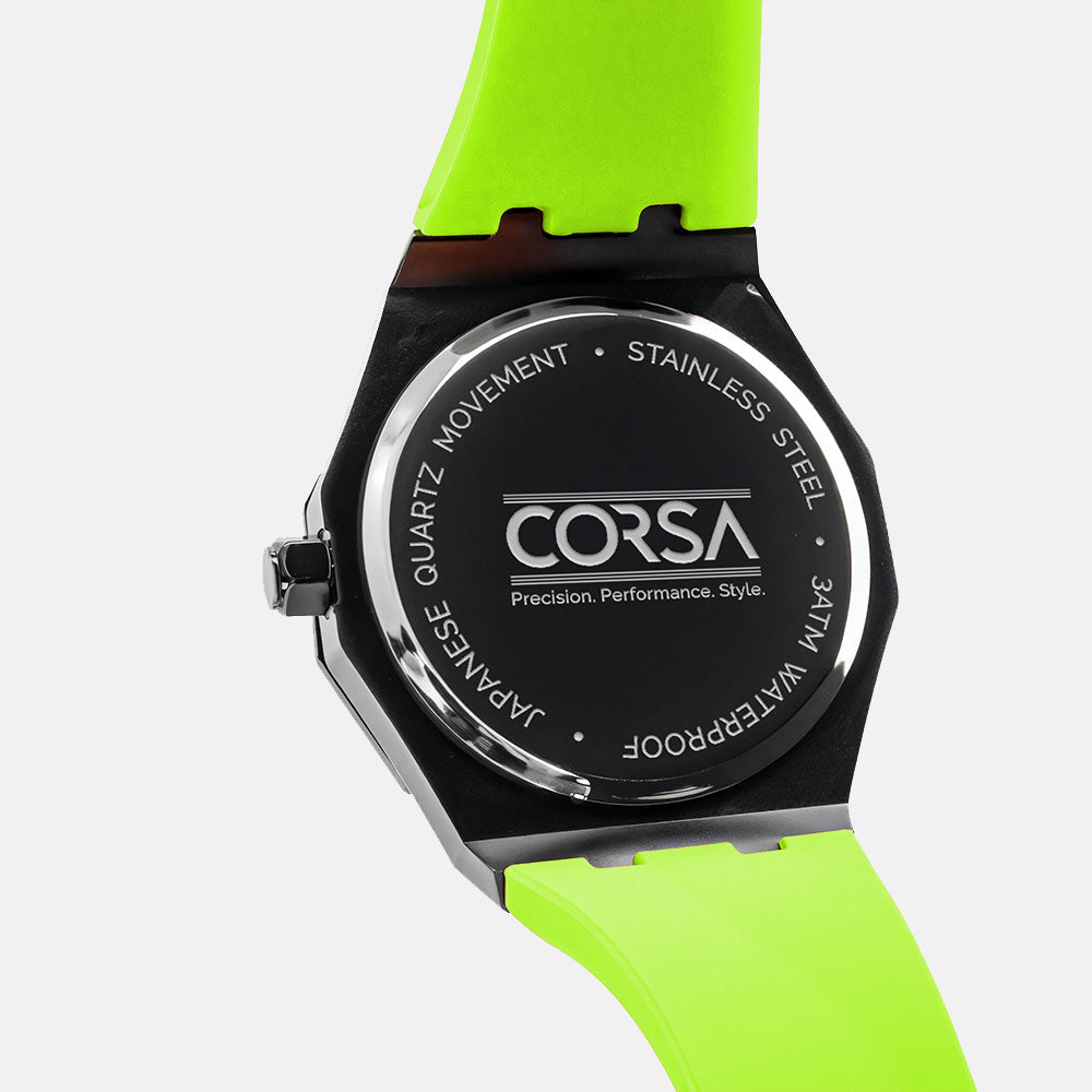 Bayer i8 Gyro Polygon Green Caliber/Green Rubber Strap