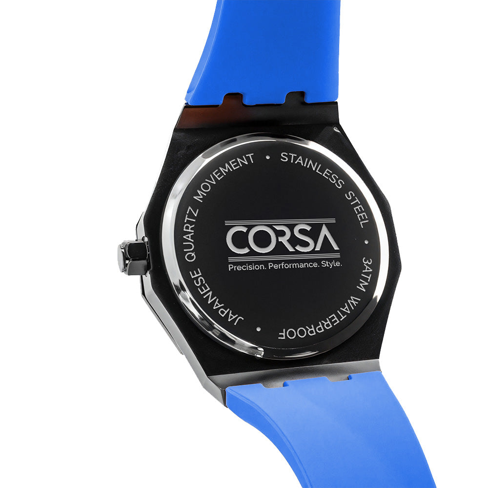 Bayer i8 Gyro Polygon Blue Caliber/Blue Rubber Strap