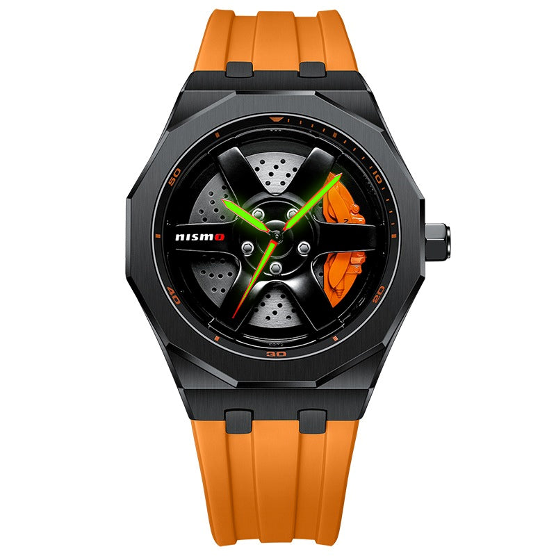 Nismo GTR Gyro Polygon Orange Rubber Strap