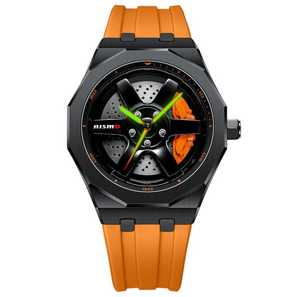 Nismo GTR Gyro Polygon Orange Rubber Strap