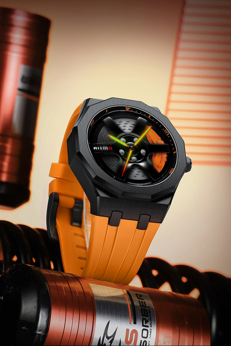 Nismo GTR Gyro Polygon Orange Rubber Strap