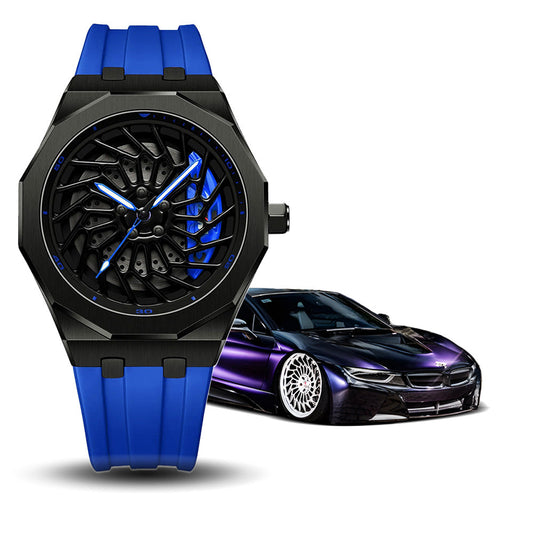 Bayer i8 Gyro Polygon Blue Caliber/Blue Rubber Strap