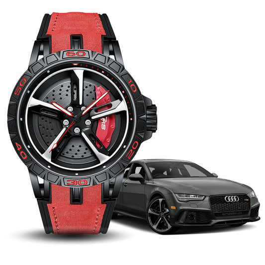 RS Gyro Black Dubies Case Red Caliber/RedLeather Strap