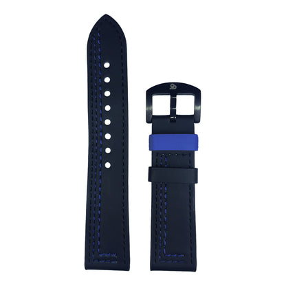 Black & Blue Leather Strap (Adjustable)
