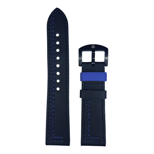 Black & Blue Leather Strap (Adjustable)