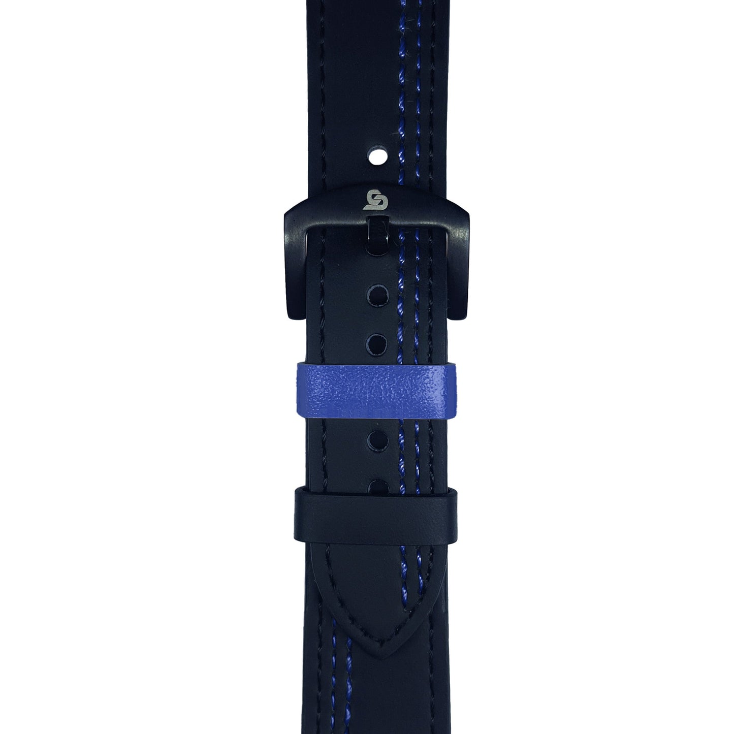 Black & Blue Leather Strap (Adjustable)