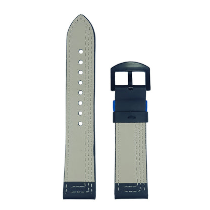 Black & Blue Leather Strap (Adjustable)