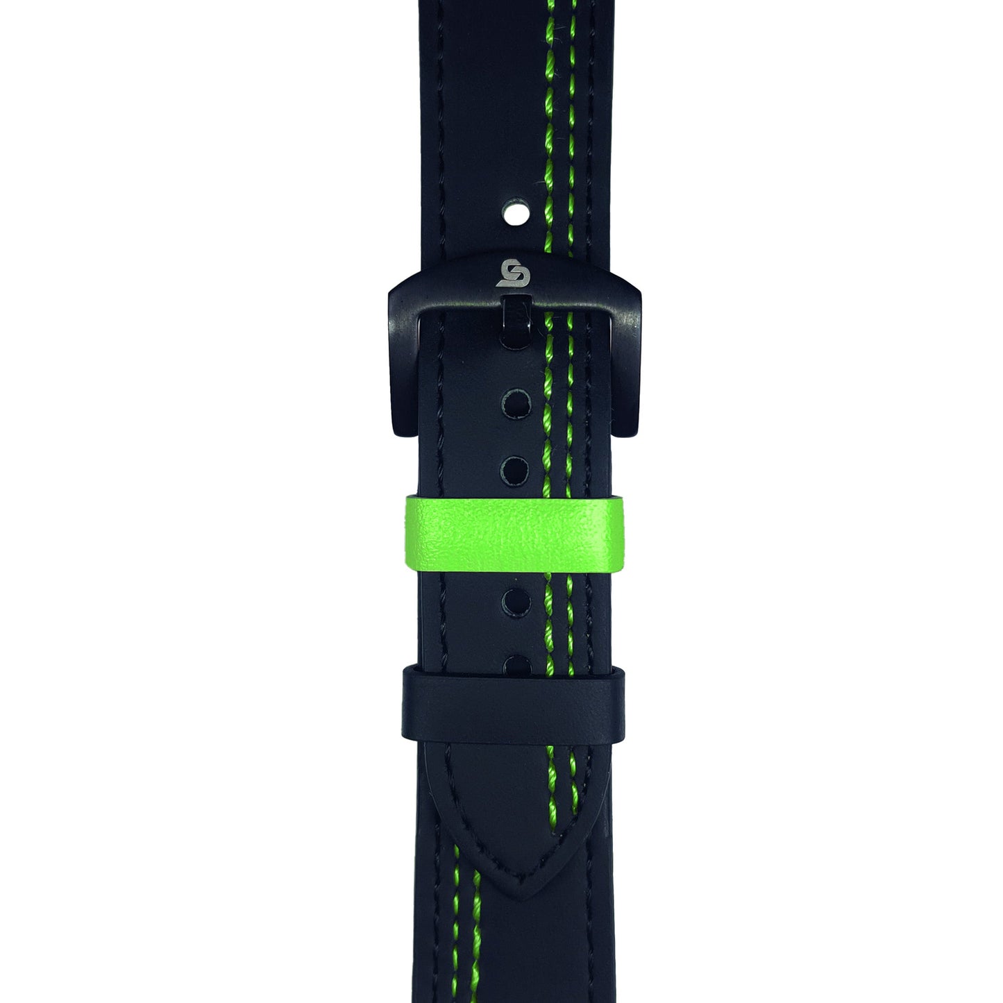 Black & Green Leather Strap(Adjustable)