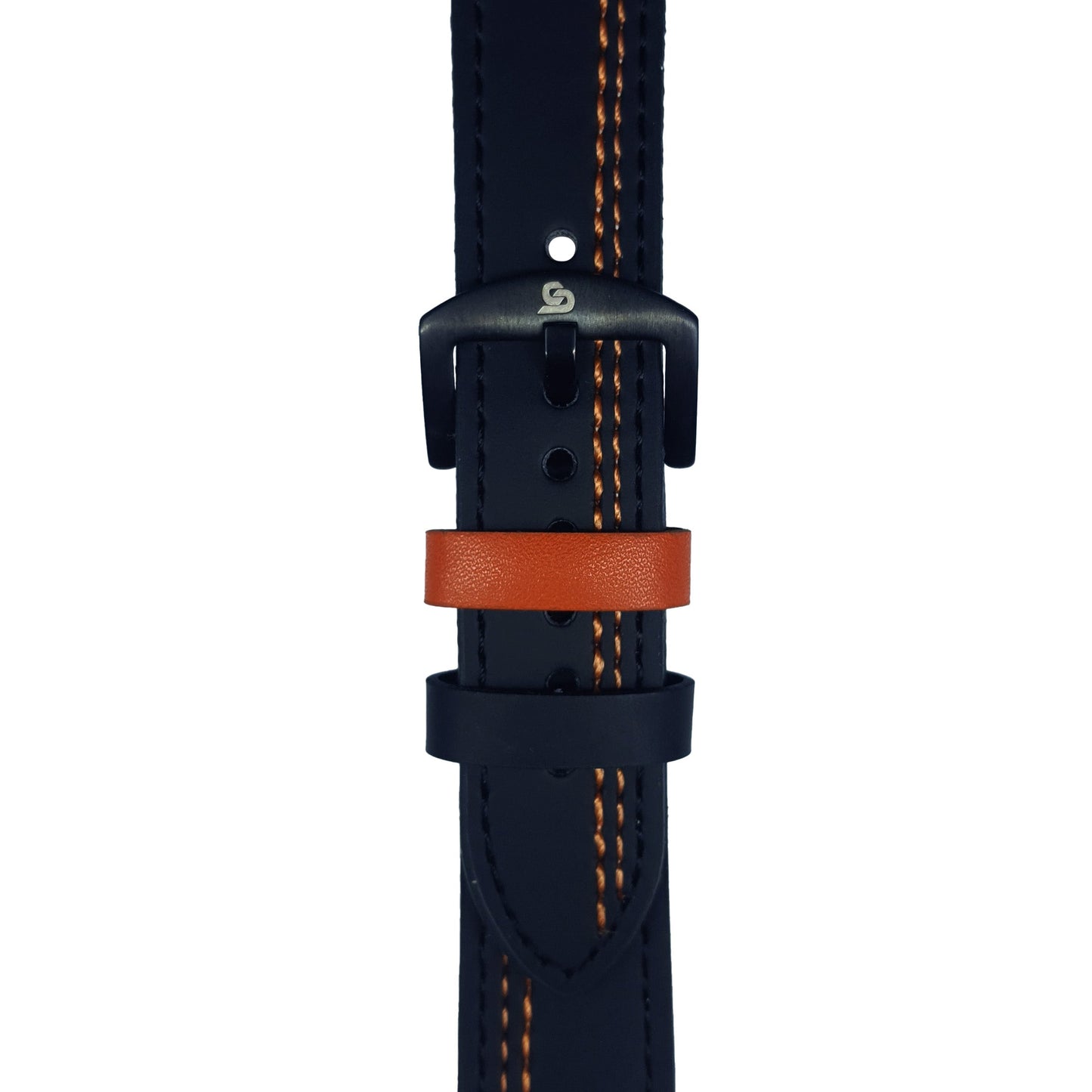 Black & Orange Leather Strap (Adjustable)
