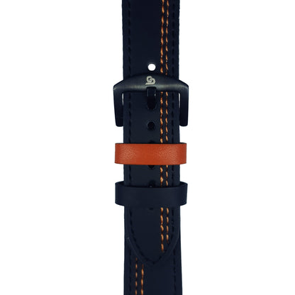 Black & Orange Leather Strap (Adjustable)