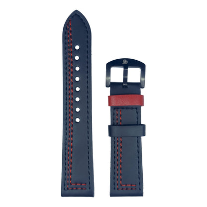 Black & Red Leather Strap (Adjustable)