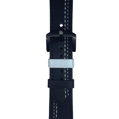 Black & White Leather Strap (Adjustable)