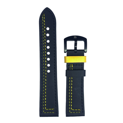 Black & Yellow Leather Strap (Adjustable)