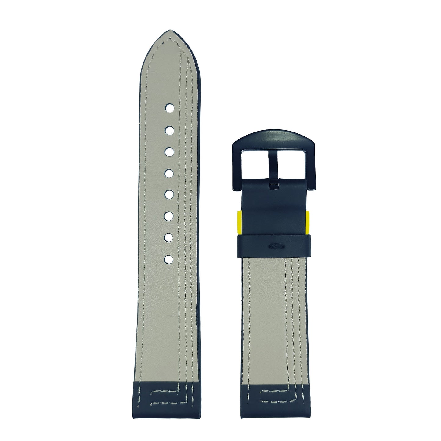 Black & Yellow Leather Strap (Adjustable)