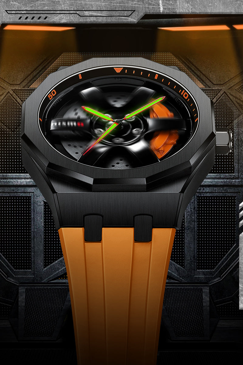 Nismo GTR Gyro Polygon Orange Rubber Strap