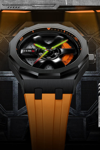 Nismo GTR Gyro Polygon Orange Rubber Strap