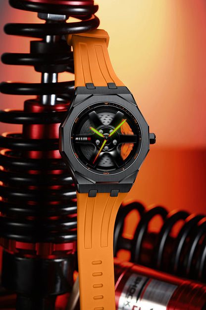 Nismo GTR Gyro Polygon Orange Rubber Strap