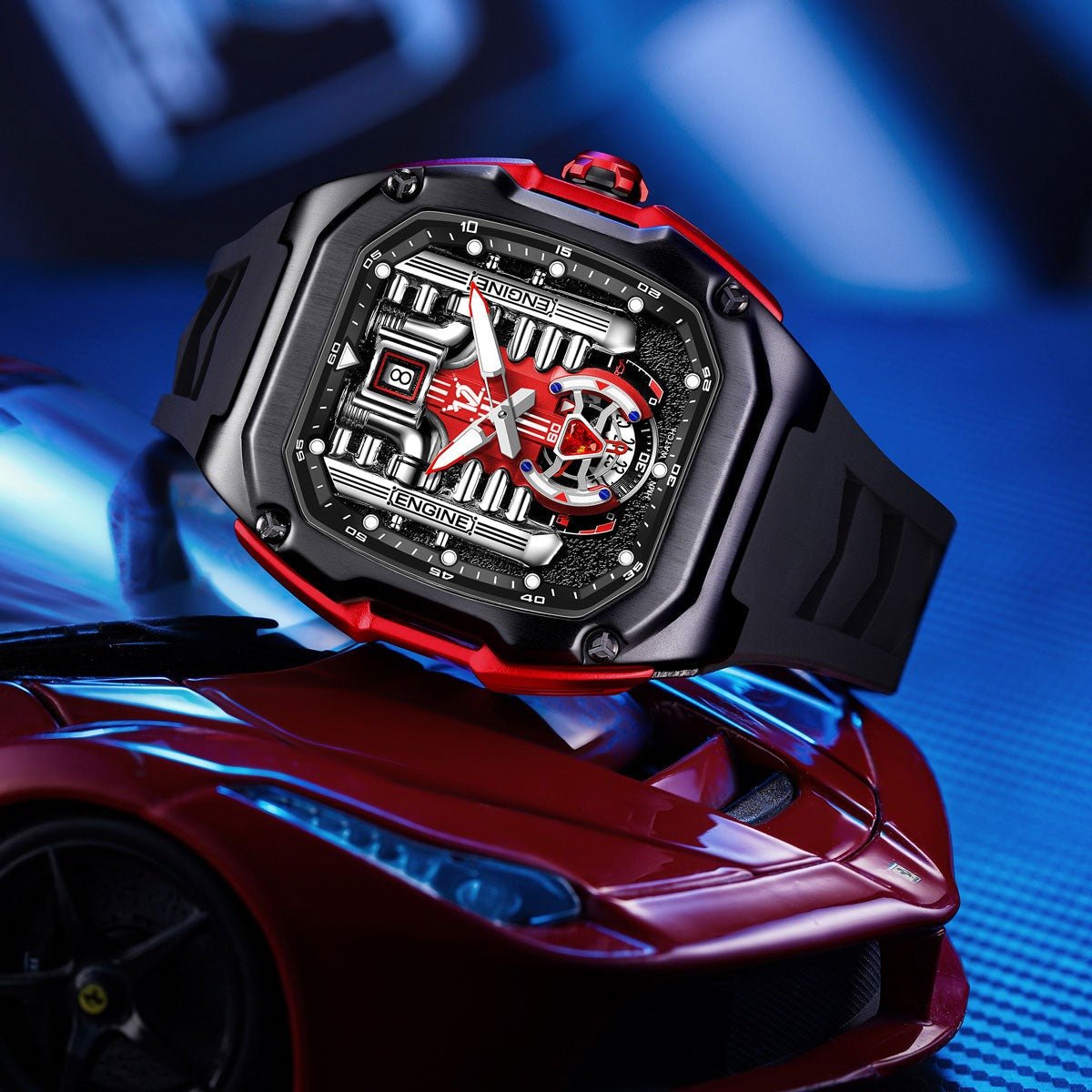 V12 Phantom Red Engine